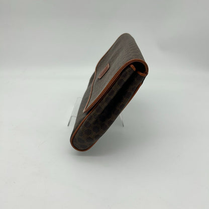 Celine Clutch Pouch Macadam Leather Brown — view 2
