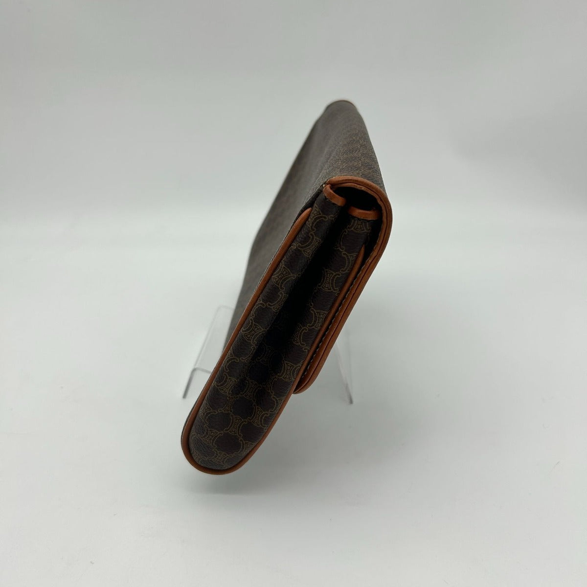Celine Clutch Pouch Macadam Leather Brown — view 3