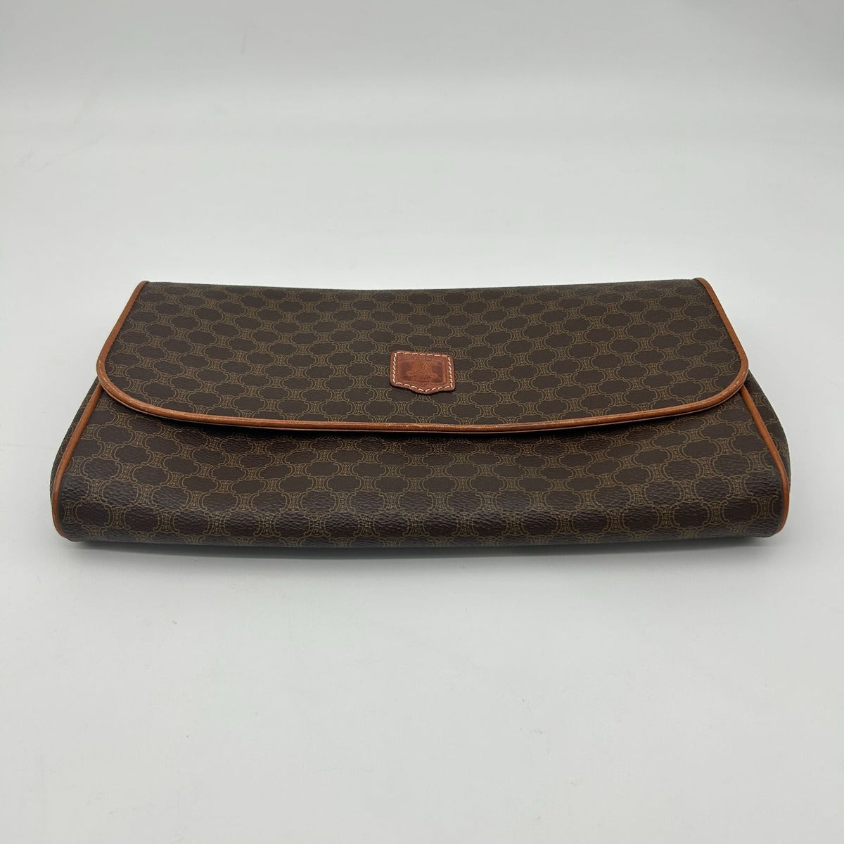 Celine Clutch Pouch Macadam Leather Brown — view 6