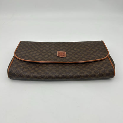 Celine Clutch Pouch Macadam Leather Brown — view 6