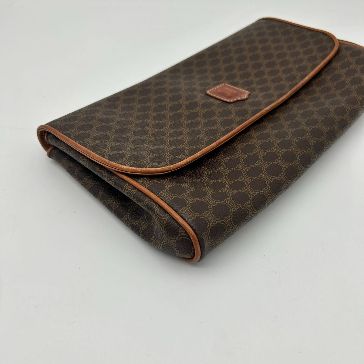 Celine Clutch Pouch Macadam Leather Brown — view 7