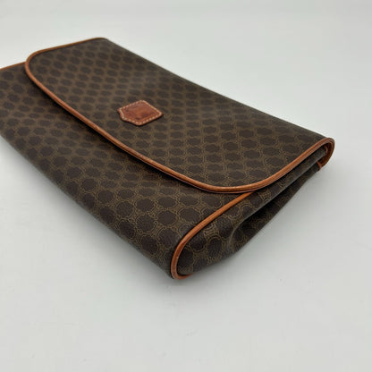 Celine Clutch Pouch Macadam Leather Brown — view 8