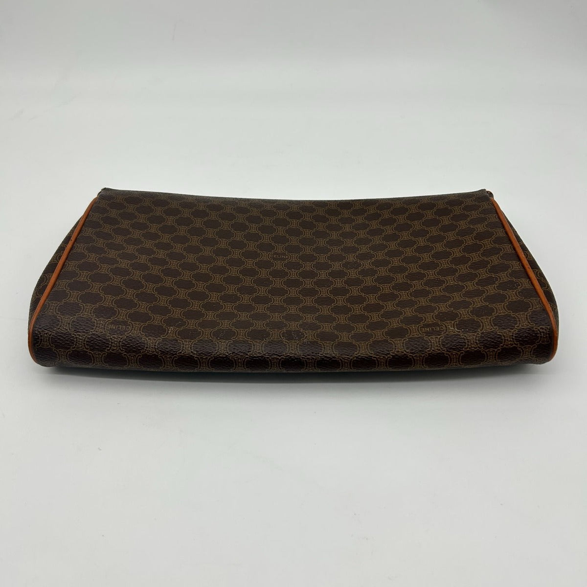 Celine Clutch Pouch Macadam Leather Brown — view 9