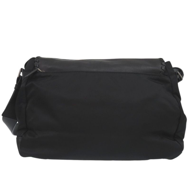 Prada Messenger Bag Bt0582 Crossbody Shoulder Bag Leather Nylon NERO 1191 Prada
