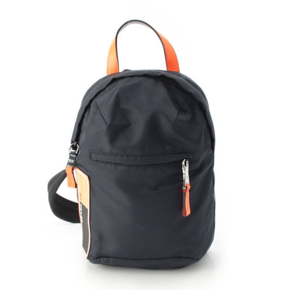 Prada Nylon Ring Silver Shoulder Bag One Orange Navy