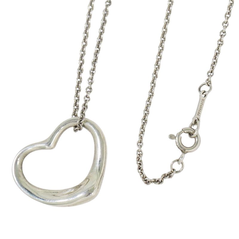 Authentic Tiffany & Co Tiffany & Co Open Heart 925 Necklace Pendant Silver Open