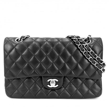 Chanel Shoulder Bag Quilted 25 Double Chain Flap Crossbody CC Logo Turnlock