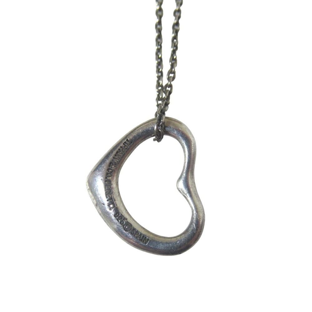 Tiffany & Co Elsa Peretti Open Heart Mini Necklace Pendant Silver