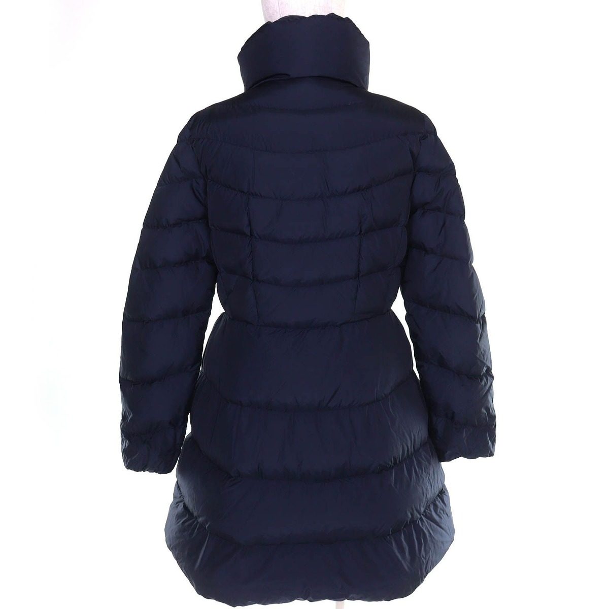 Moncler Mirielon Logo Patch Zip UP Stand Collar Down Coat Navy 3 — view 3