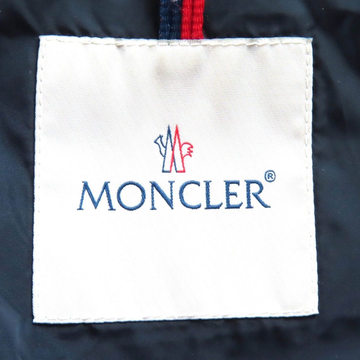Moncler Mirielon Logo Patch Zip UP Stand Collar Down Coat Navy 3 — view 8