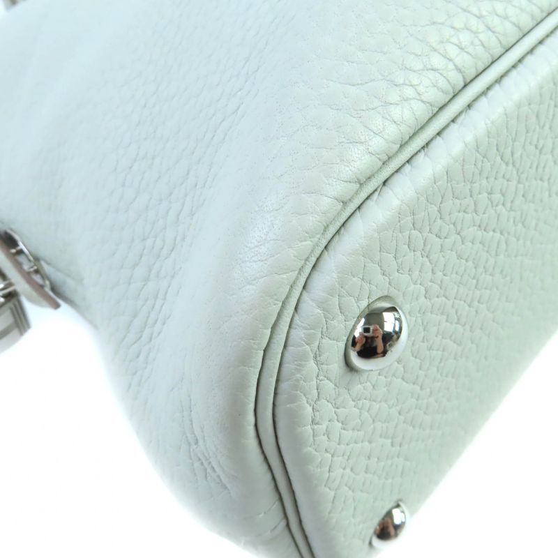 Hermes Bolide 31 Pearl Grey Taurillon Clemence Silver Hardware Handbag With