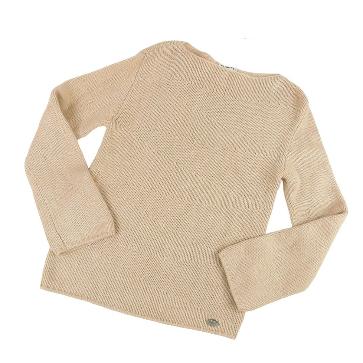 Chanel Knit Beige Wool Silk Vintage 99A Top Sweater 38