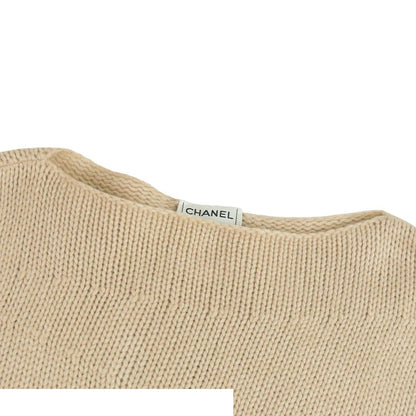 Chanel Knit Beige Wool Silk Vintage 99A Top Sweater 38 — view 3