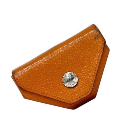 Hermes Coin Case Van Quatre Orange Purse Leather