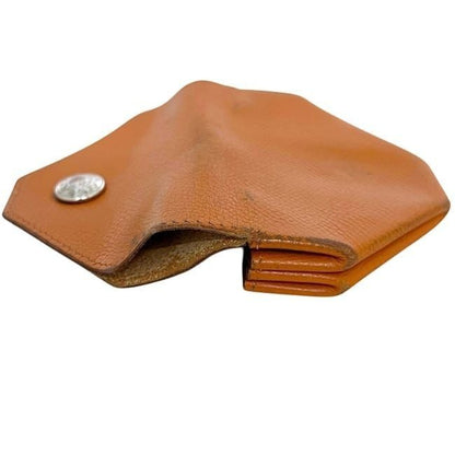 Hermes Coin Case Van Quatre Orange Purse Leather — view 9