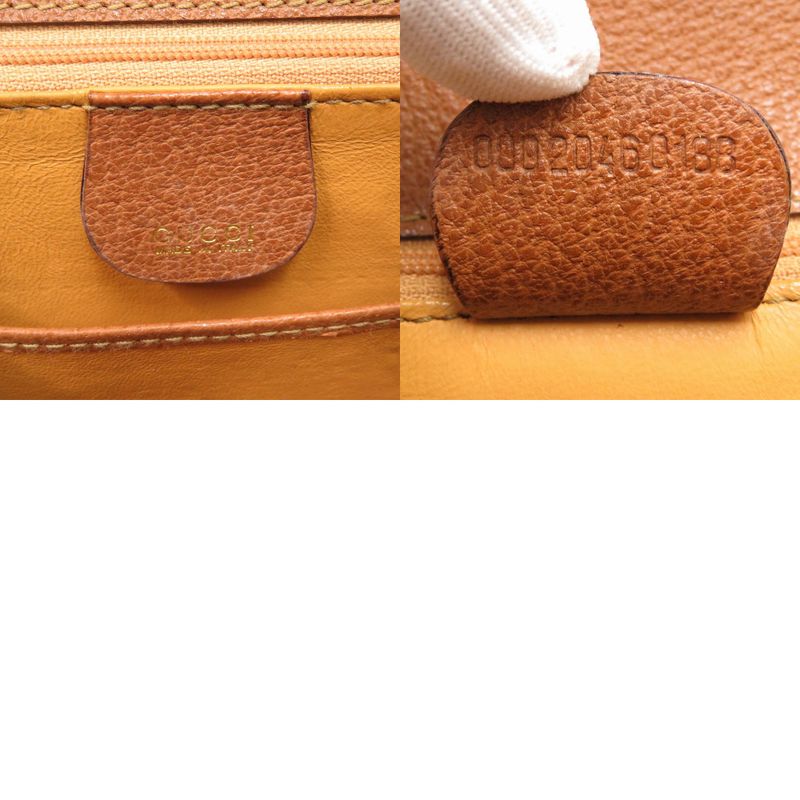 Gucci Bamboo Leather Brown Gold Hardware 000 2046 0188 2WAY Handbag Brown 0271