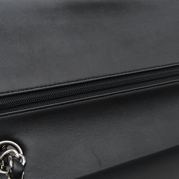 Chanel Shoulder Bag Matelasse 25 Flap Bag Lambskin Black Silver Hardware Black