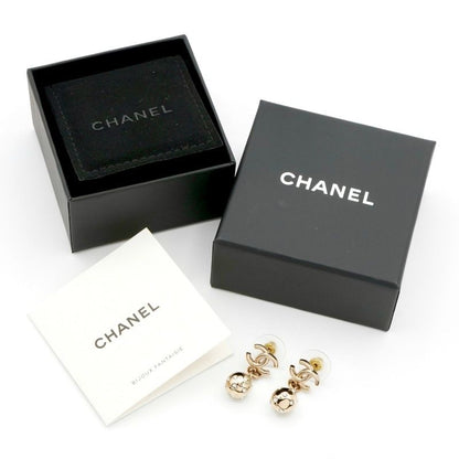 Chanel Earrings Earring Gold Coco Mark Rhinestone