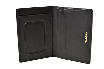 Saint Laurent Card Case Pass Case YSL Saint Laurent Leather Vintage Dark Brown