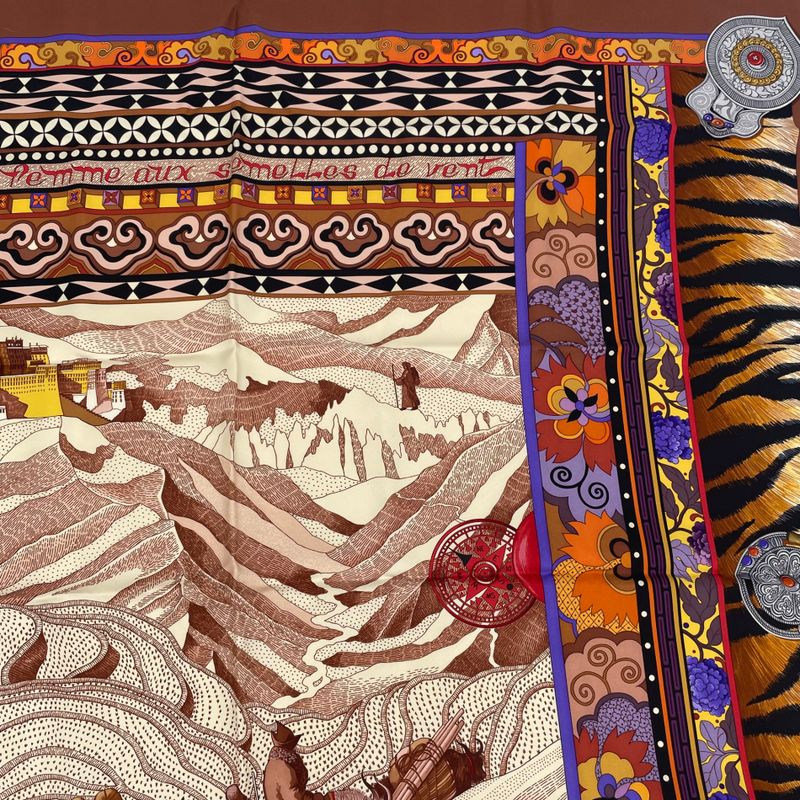 Hermes Carre 90 LA Femme AUX Semelles DE VENT Woman With Wind's Sole Scarf Silk