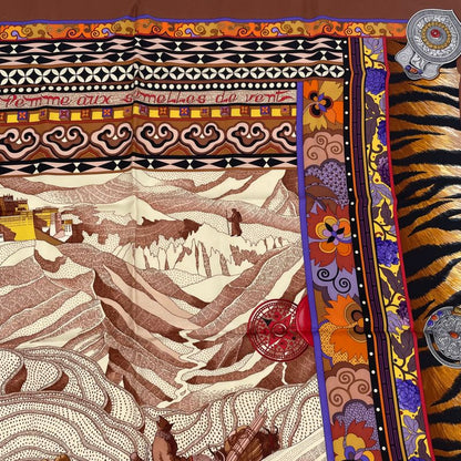 Hermes Carre 90 LA Femme AUX Semelles DE VENT Woman With Wind's Sole Scarf Silk