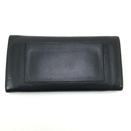 Celine Long Wallet Large Flap Multifunction S-Ba-0193 Black X Yellow