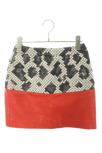 Balenciaga Leather Switched Skirt Women's 34