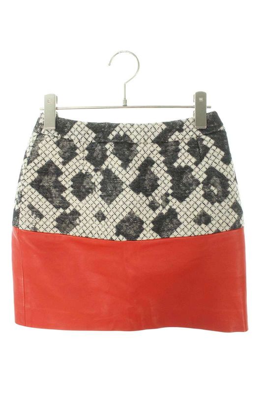 Balenciaga Leather Switched Skirt Women's 34