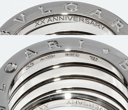 Bulgari Ring 18K White Gold Bzero1 Ring 5 Bands "XX Anniversary" 20th Anniversar