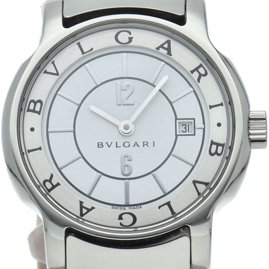 Bvlgari Solo Tempo Watch SS White Polished