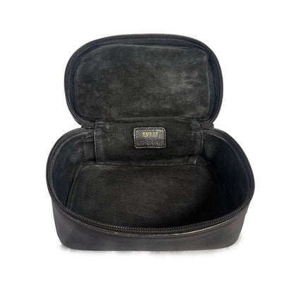 Gucci GG Horsebit Mini Bag Vanity Cosmetic Pouch Case Leather Black — view 7