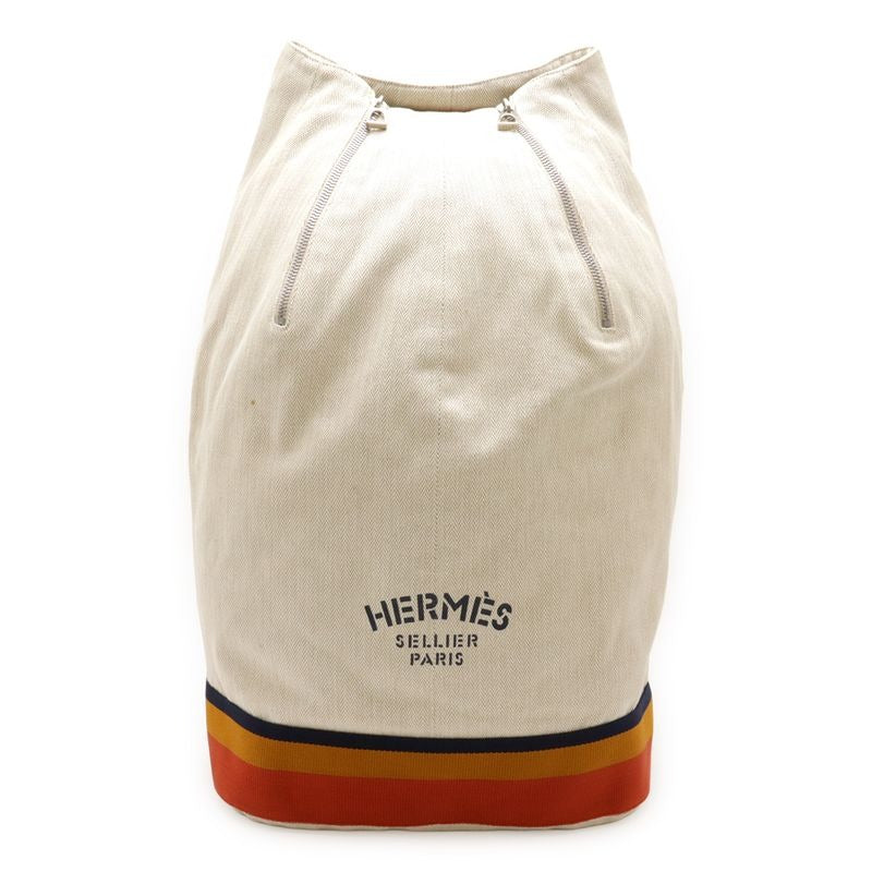 Hermes Cavalier Shoulder Bag One Body Canvas Natural Orange Yellow