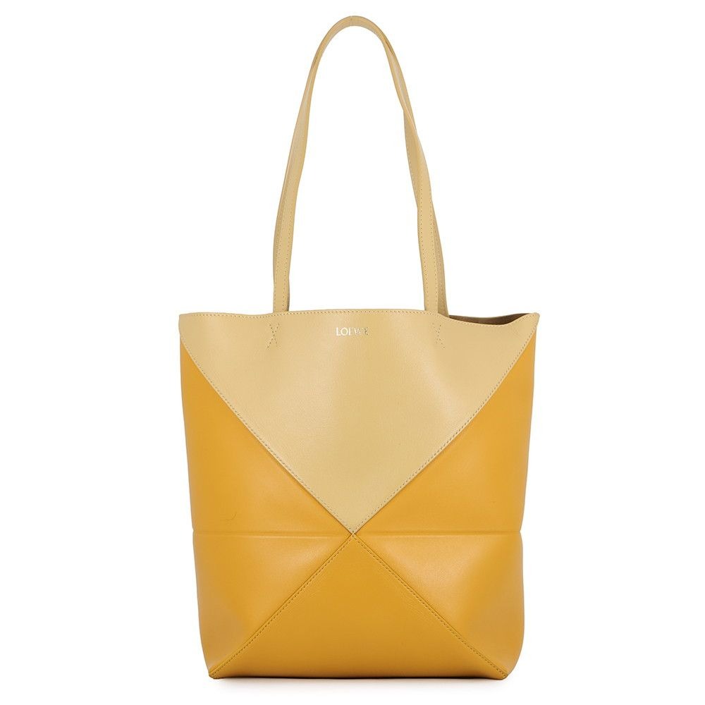 Loewe Tote Puzzle Fold Calf Leather Bicolor Yellow