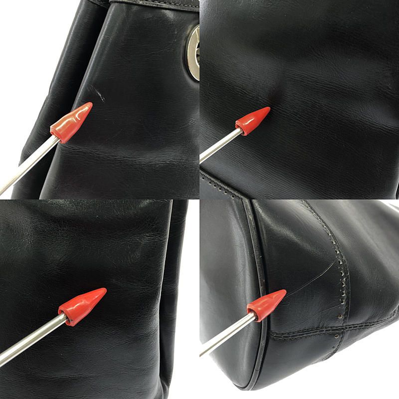 Celine - Old Celine Circle Logo Leather Chain Shoulder Bag - Black - Women