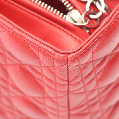 Dior Handbag Lady Large Cannage Red Leather 2-Way — view 5