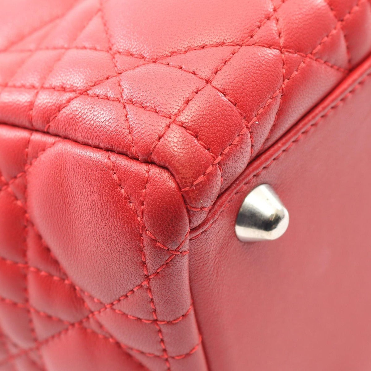 Dior Handbag Lady Large Cannage Red Leather 2-Way — view 7