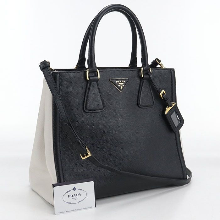 Prada 2-Way Galleria Tote Leather Black
