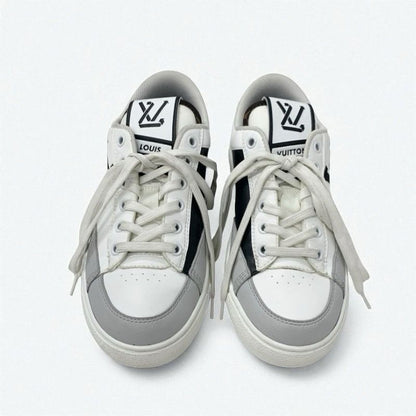 Louis Vuitton Charlie Line Monogram Sneakers Shoes Leather White Gray Black