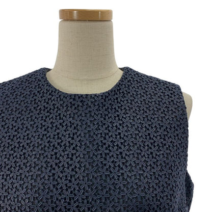 Christian DIOR - Flower Lace Back Zip Sleeveless Dress Fully Lined - 38 - Black