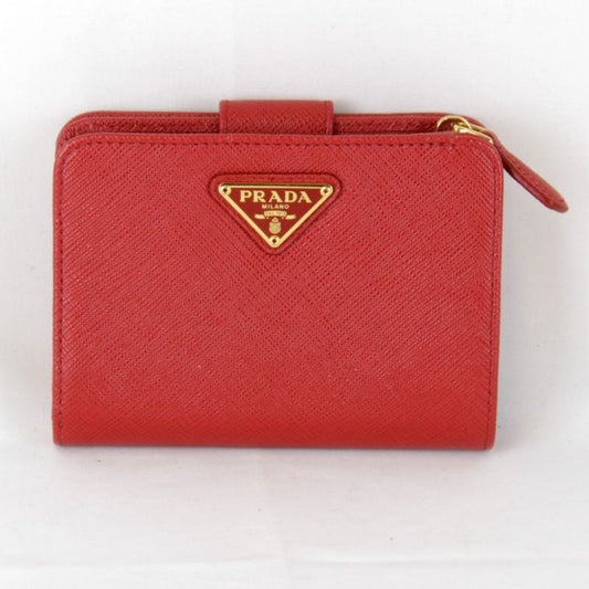 Prada Saffiano Iml018 Bifold Wallet Leather Red