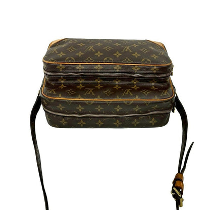 Louis Vuitton Vintage Nile Monogram Leather Shoulder Bag Pochette Brown — view 4