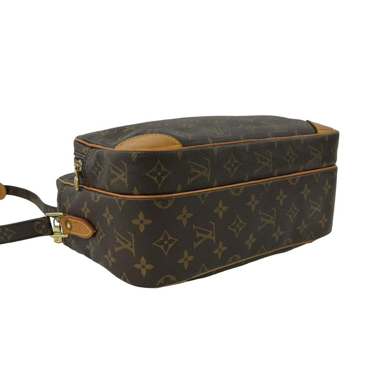 Louis Vuitton Vintage Nile Monogram Leather Shoulder Bag Pochette Brown — view 7