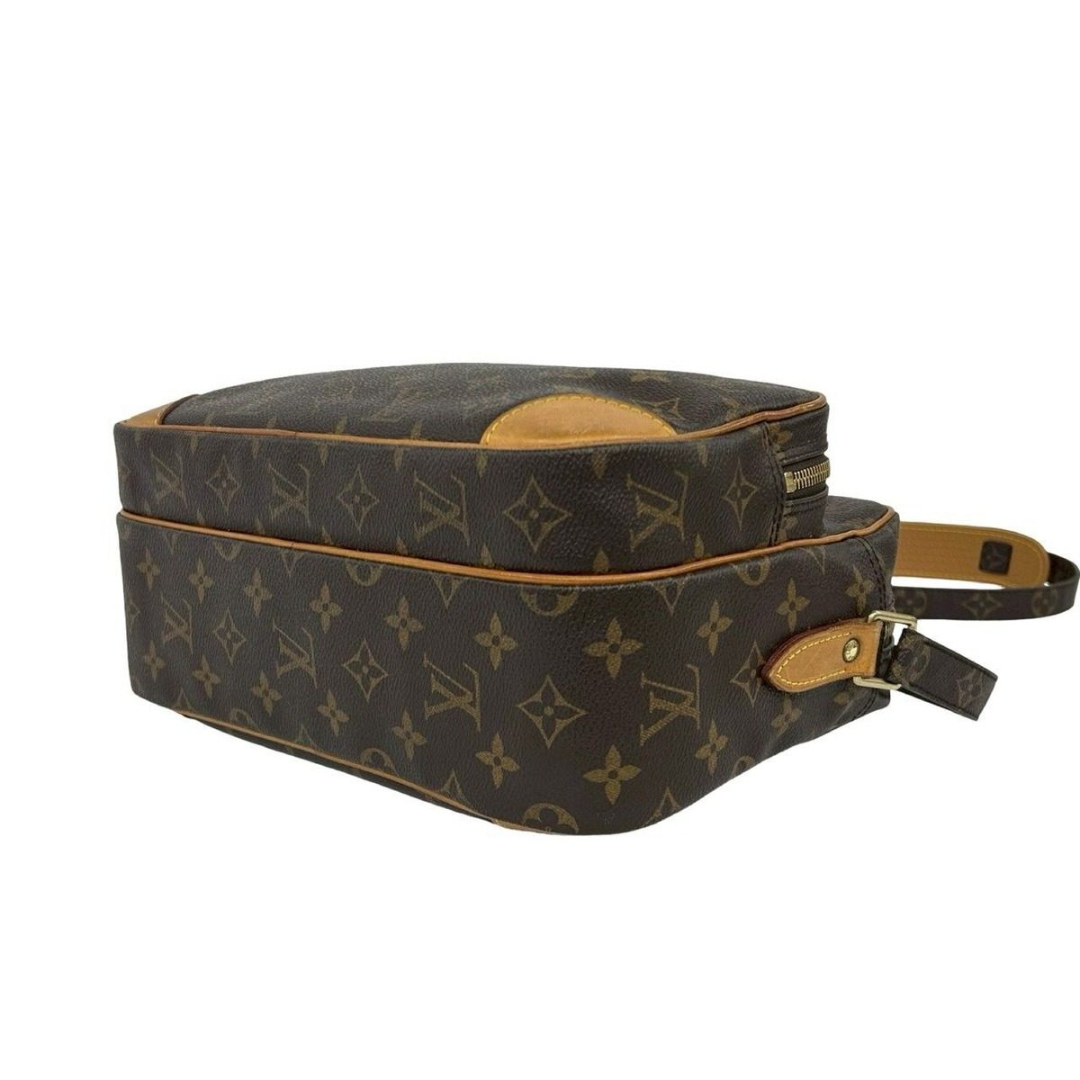 Louis Vuitton Vintage Nile Monogram Leather Shoulder Bag Pochette Brown — view 8