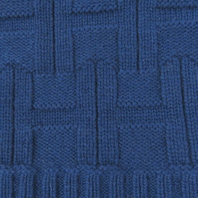 Hermes 100% Cashmere H Logo Knitting Knit Scarf Navy Men's And