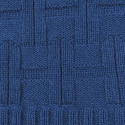 Hermes 100% Cashmere H Logo Knitting Knit Scarf Navy Men's And
