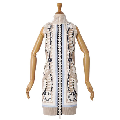 Hermes Coat Gilet Vest Long Key Greige Multicolor — view 3