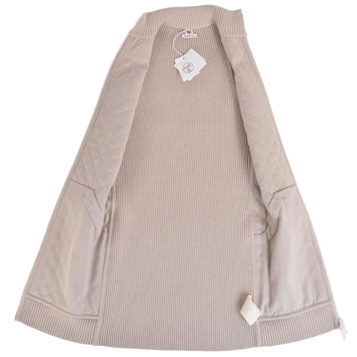Hermes Coat Gilet Vest Long Key Greige Multicolor — view 7