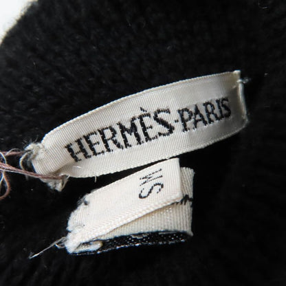 Hermes 100% Cashmere Margiela Period H Logo Knit Gloves Black SM Made In Italy