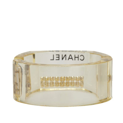 Chanel Logo Yellow Clear Plastic Rhinestone Ladies Chanel