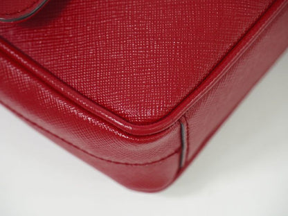 Authentic Prada Chain Shoulder Bag Pochette Leather Red 1bd193 Bag Pre-owned